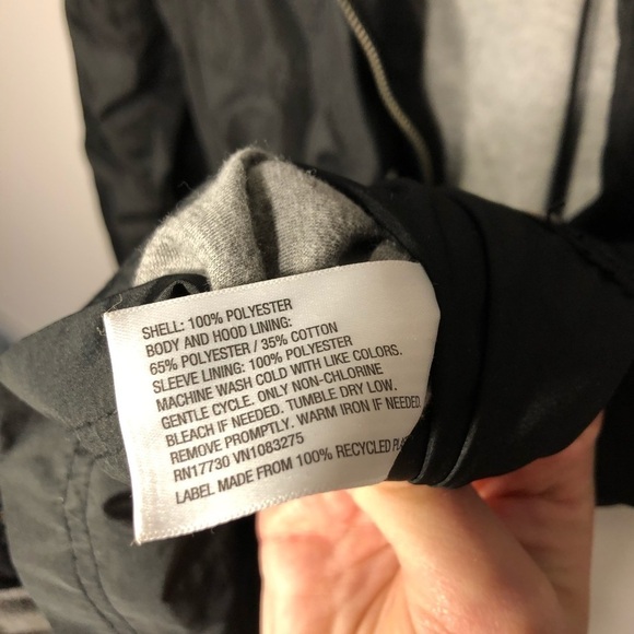 Black Utility Water-Resistant Rain Jacket - Small - Picture 8 of 10